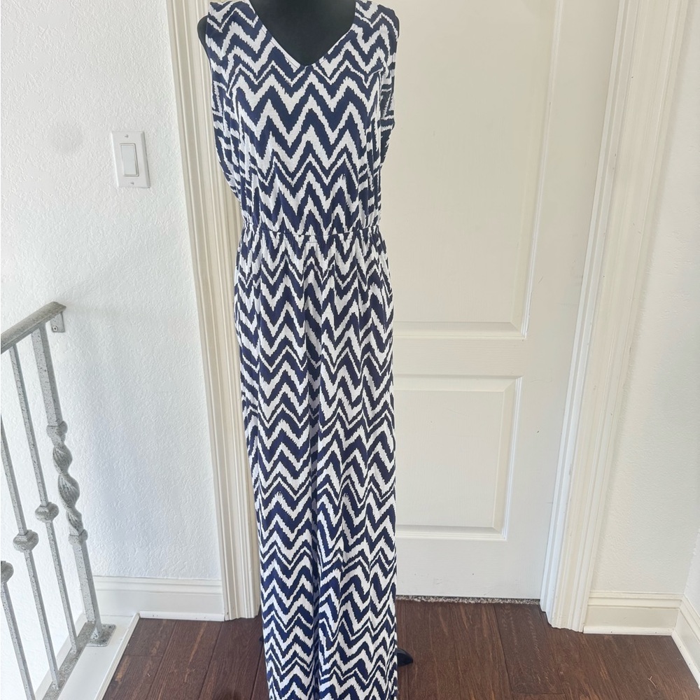Lilly Pulitzer Chevron Patterned Maxi Dress, Sz XL